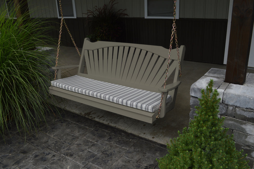 A&L Furniture Co. Amish-Made Pine Fanback Porch Swings
