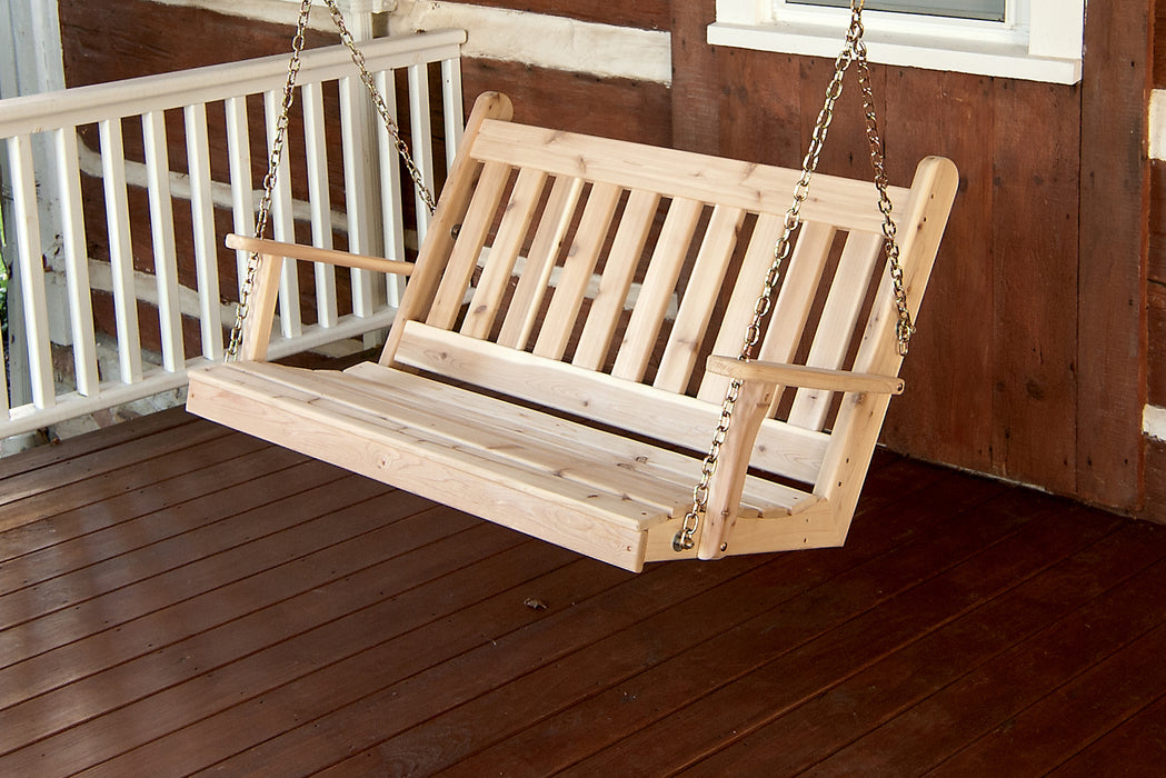 A&L Furniture Co. Amish-Made Cedar Traditional English Porch Swings
