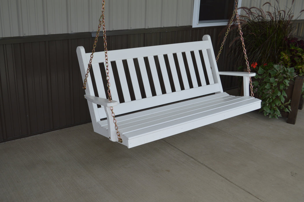 A&L Furniture Co. Amish-Made Pine Traditional English Porch Swings