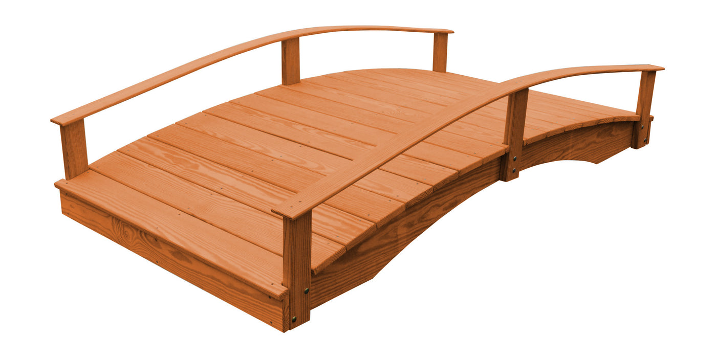 Amish-Made Weight-Bearing Yellow Pine Oriental Garden Bridges