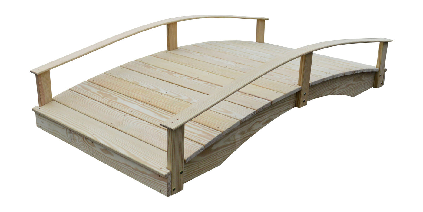 Amish-Made Weight-Bearing Yellow Pine Oriental Garden Bridges