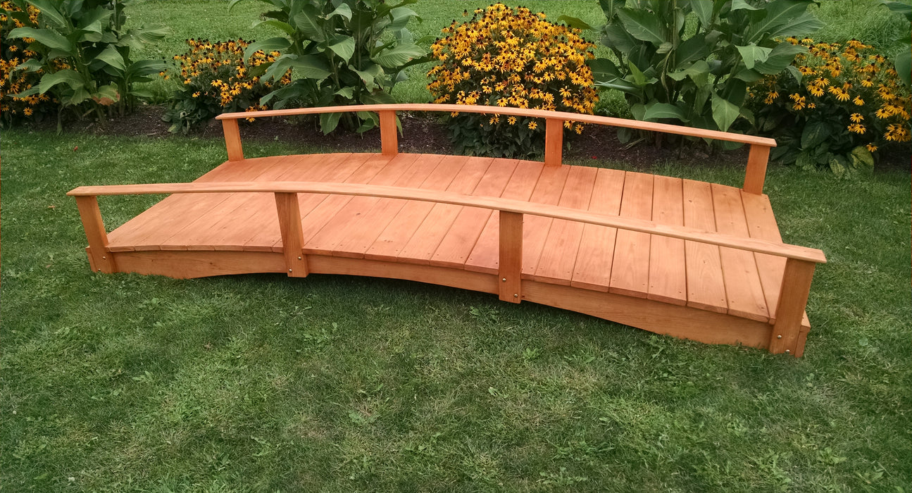 Amish-Made Weight-Bearing Yellow Pine Oriental Garden Bridges