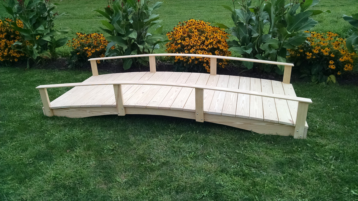 Amish-Made Weight-Bearing Yellow Pine Oriental Garden Bridges