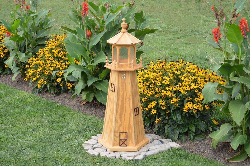 Amish-Made Stained Wooden Lighthouses with Lighting