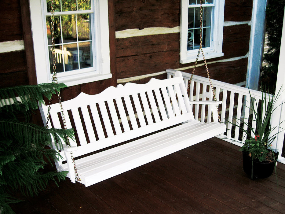 A&L Furniture Co. Amish-Made Pine Royal English Porch Swings