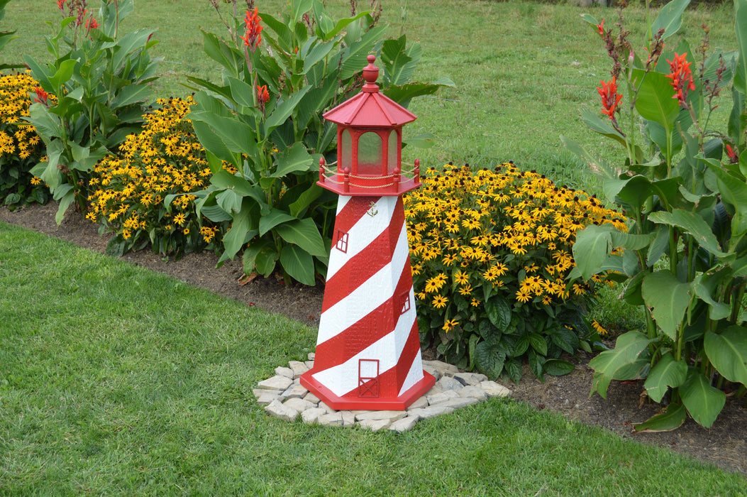 Hexagonal Amish-Made Wooden White Shoal, MI Replica Lighthouses