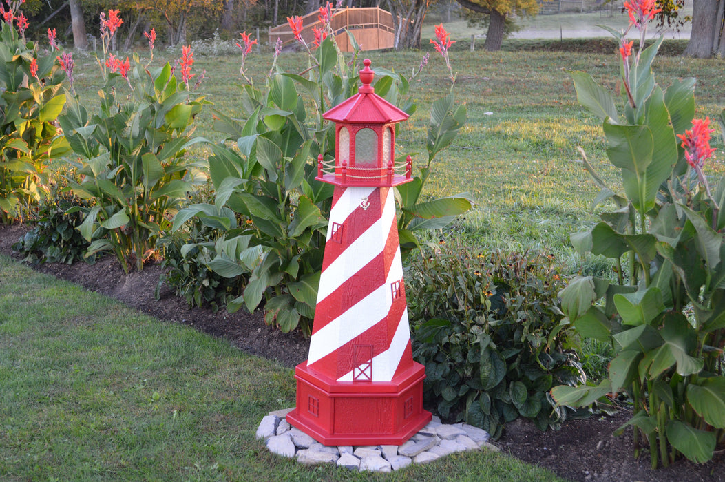 Hexagonal Amish-Made Wooden White Shoal, MI Replica Lighthouses