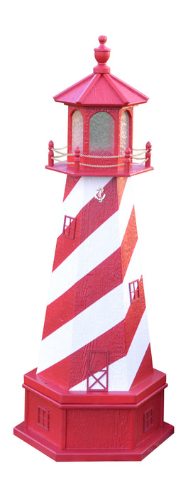 Hexagonal Amish-Made Wooden White Shoal, MI Replica Lighthouses