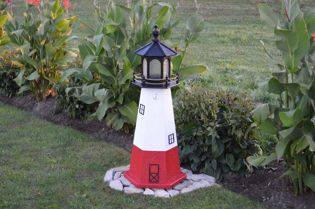 Hexagonal Amish-Made Wooden Vermillion, OH Replica Lighthouses