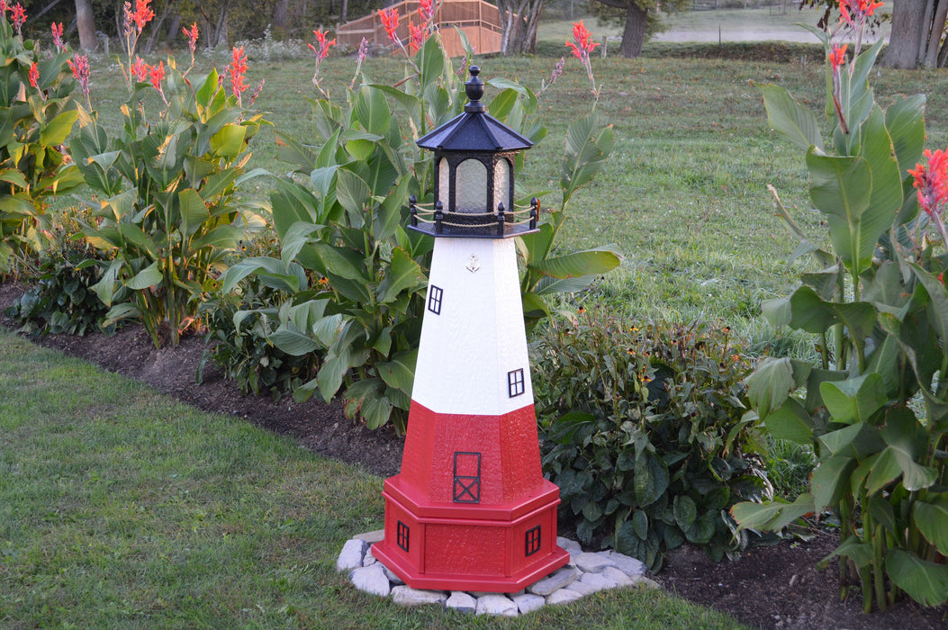 Hexagonal Amish-Made Wooden Vermillion, OH Replica Lighthouses