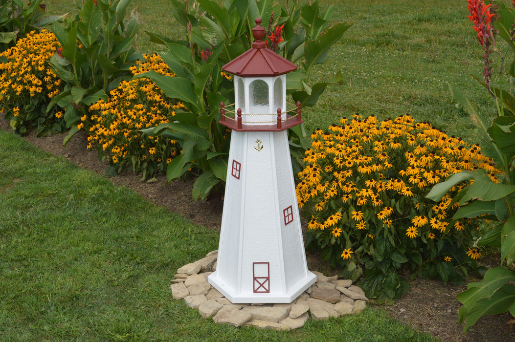 Hexagonal Amish-Made Wooden Marblehead, OH Replica Lighthouses