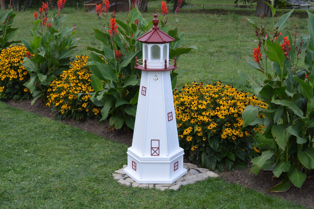 Hexagonal Amish-Made Wooden Marblehead, OH Replica Lighthouses