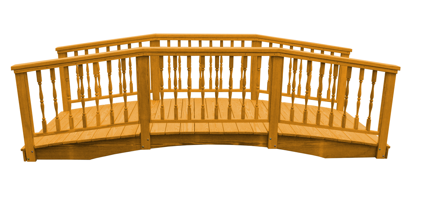 Amish-Made Weight-Bearing Yellow Pine Spindle Garden Bridges