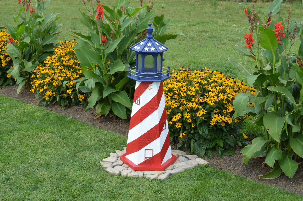 Amish-Made Patriotic Style Wooden Lighthouses