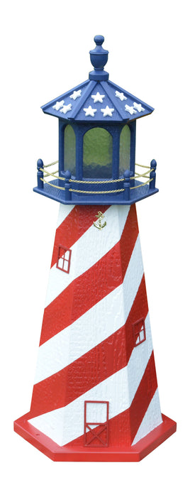 Amish-Made Patriotic Style Wooden Lighthouses