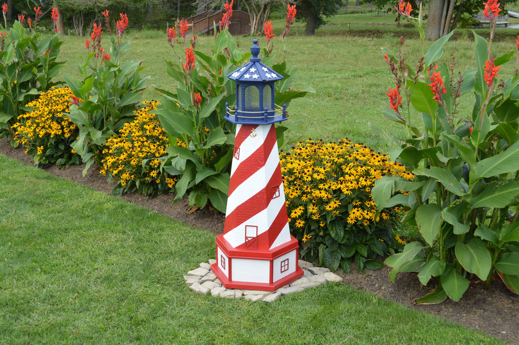 Amish-Made Patriotic Style Wooden Lighthouses