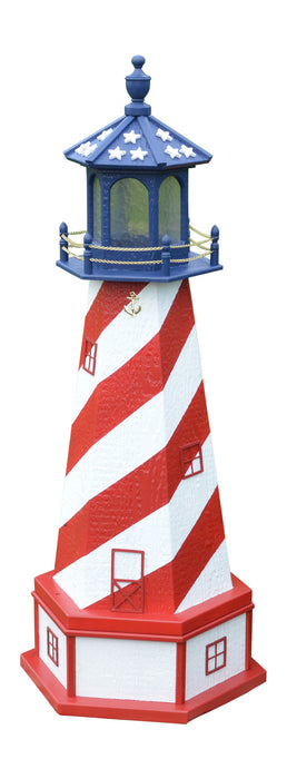 Amish-Made Patriotic Style Wooden Lighthouses