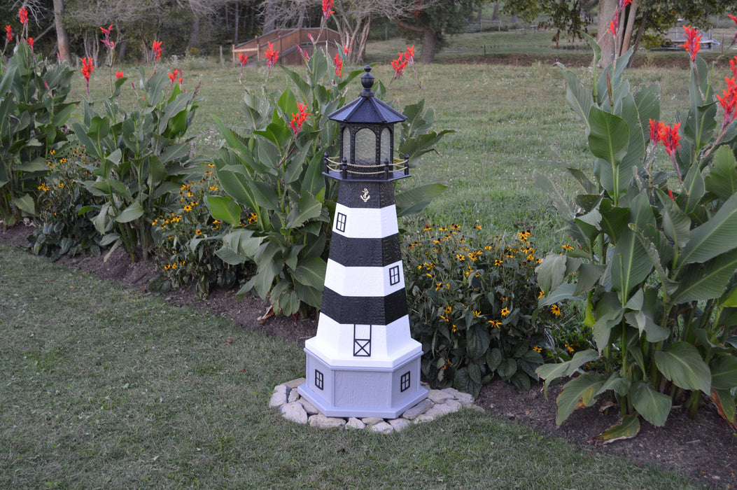 Hexagonal Amish-Made Wooden Bodie Island, NC Replica Lighthouses