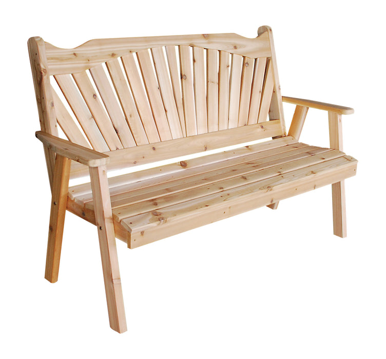 A&L Furniture Co. Amish-Made Cedar Fanback Garden Benches