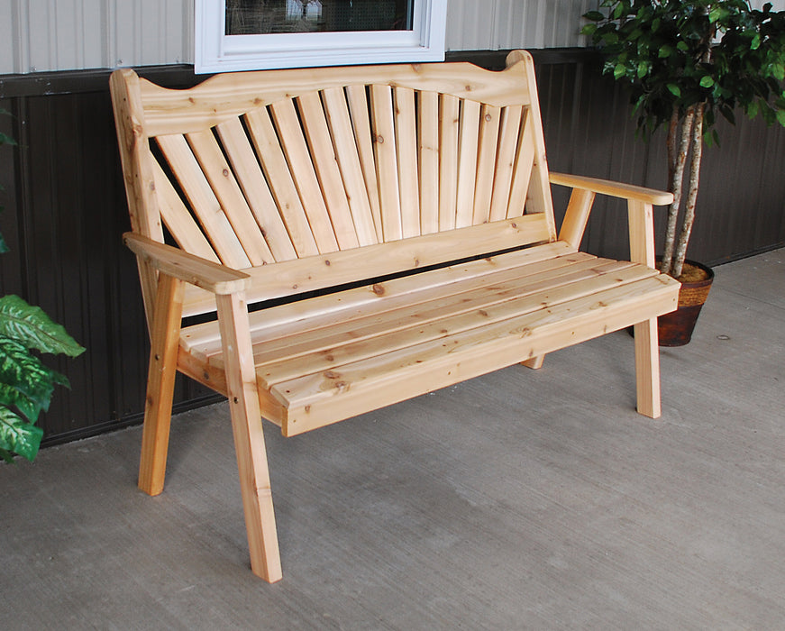 A&L Furniture Co. Amish-Made Cedar Fanback Garden Benches