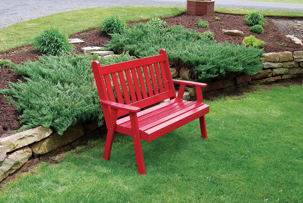 A&L Furniture Co. Amish-Made Pine Traditional English Garden Benches