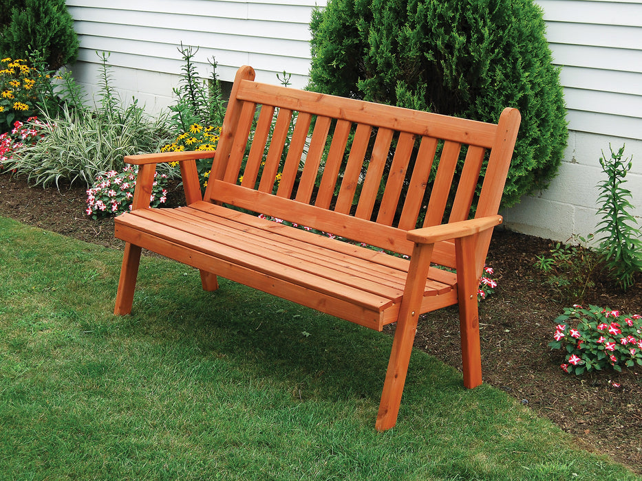 A&L Furniture Co. Amish-Made Cedar Traditional English Garden Benches
