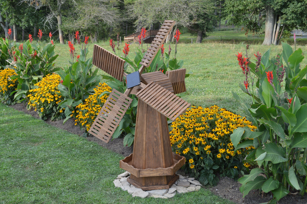 Amish-Made Stained Wooden Dutch Windmill Yard Decorations