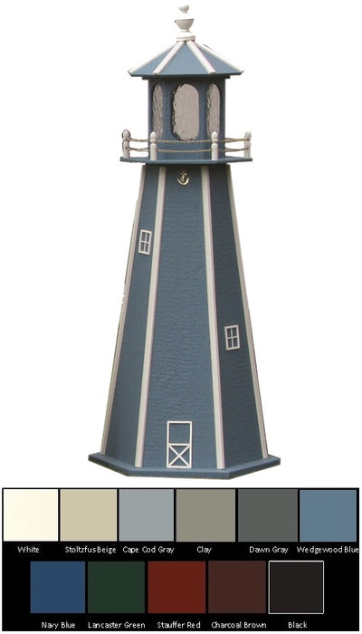 Amish-Made Painted Wooden Lighthouses with Lighting