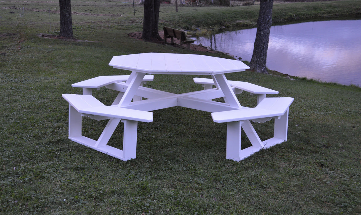 A&L Furniture Co. 54" Amish-Made Octagonal Poly Walk-In Picnic Tables