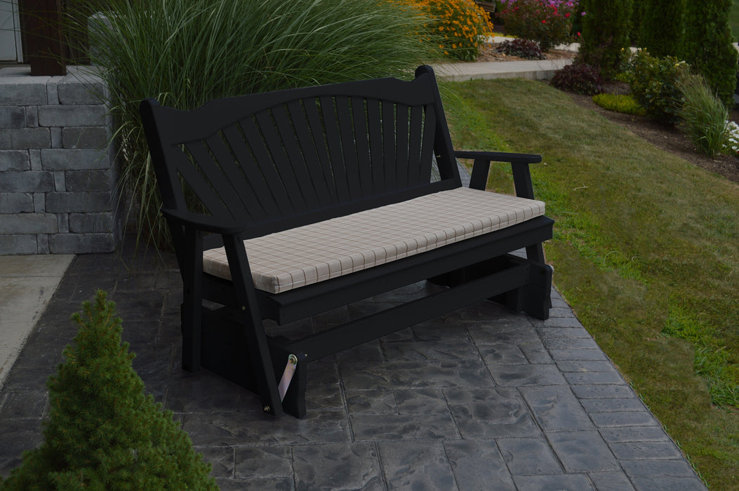 A&L Furniture Co. Amish-Made Pine Fanback Glider Benches