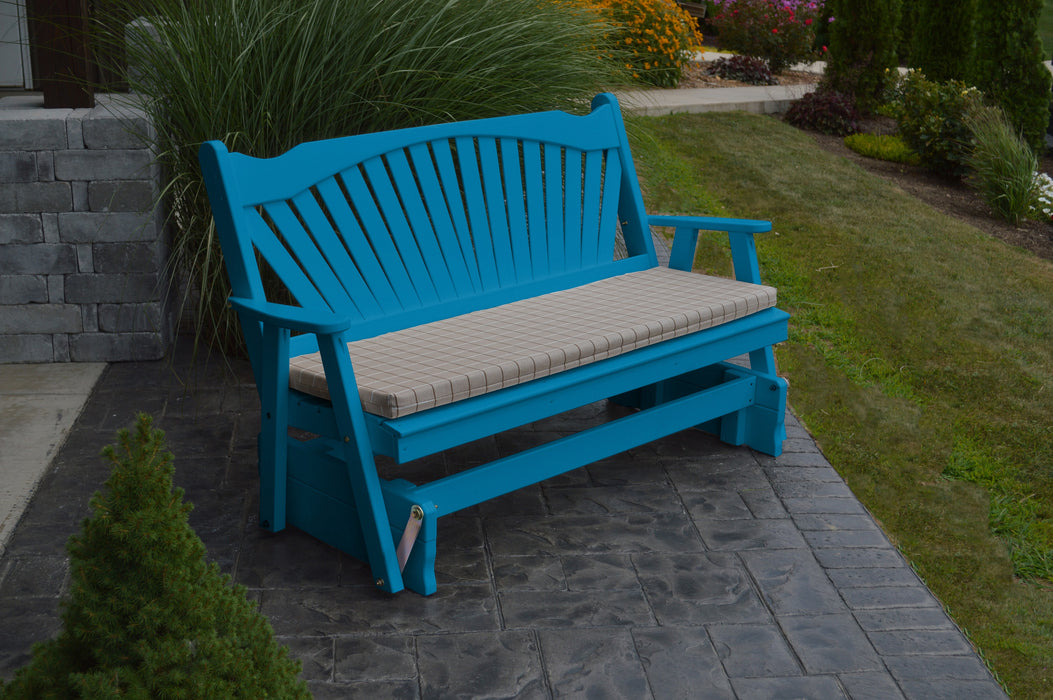 A&L Furniture Co. Amish-Made Pine Fanback Glider Benches