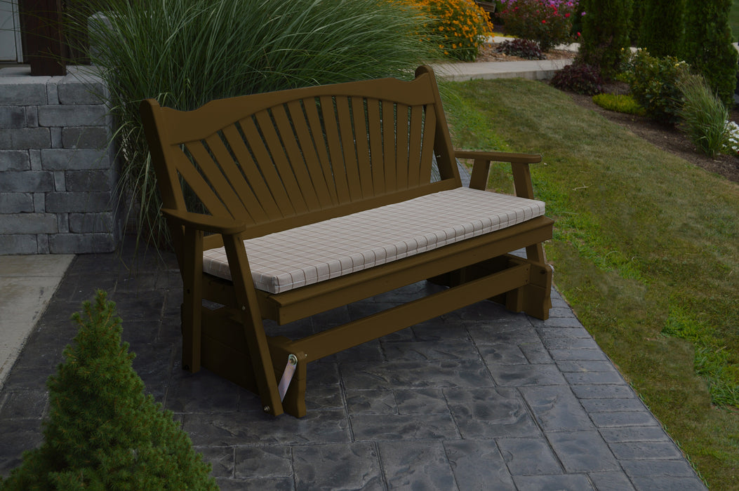 A&L Furniture Co. Amish-Made Pine Fanback Glider Benches