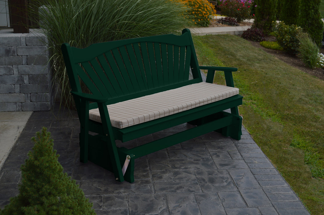 A&L Furniture Co. Amish-Made Pine Fanback Glider Benches
