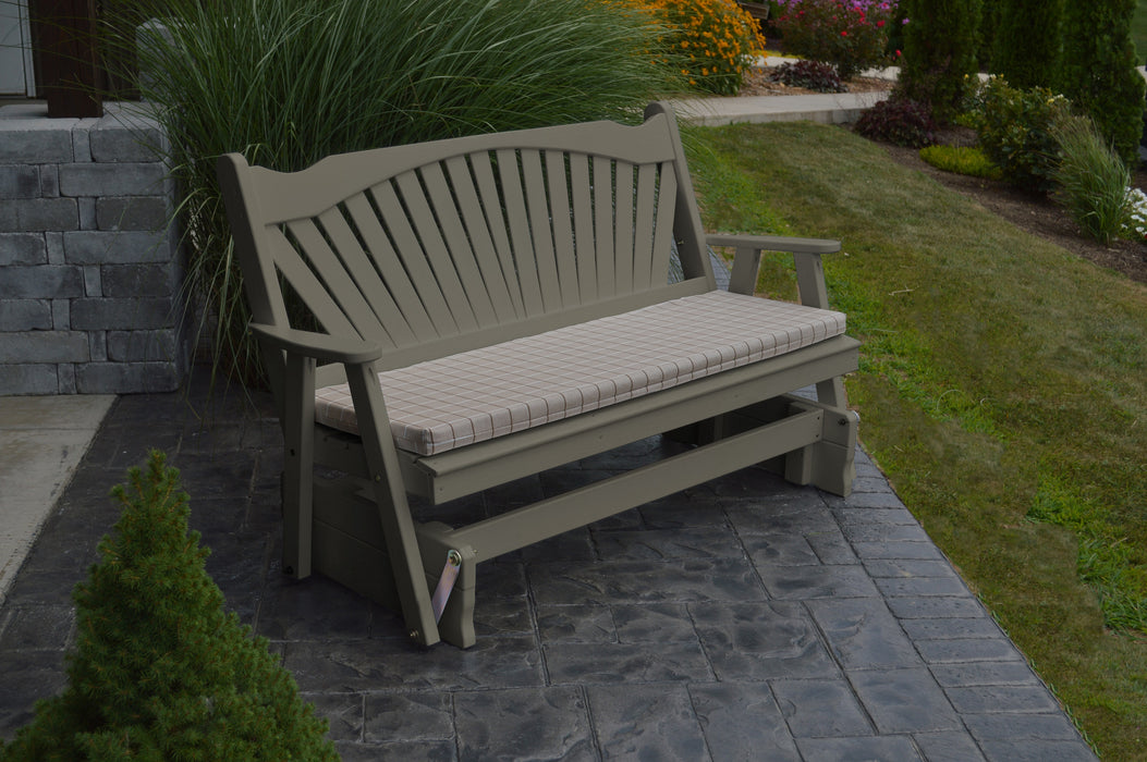 A&L Furniture Co. Amish-Made Pine Fanback Glider Benches