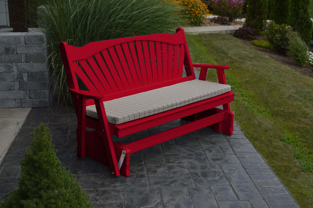 A&L Furniture Co. Amish-Made Pine Fanback Glider Benches