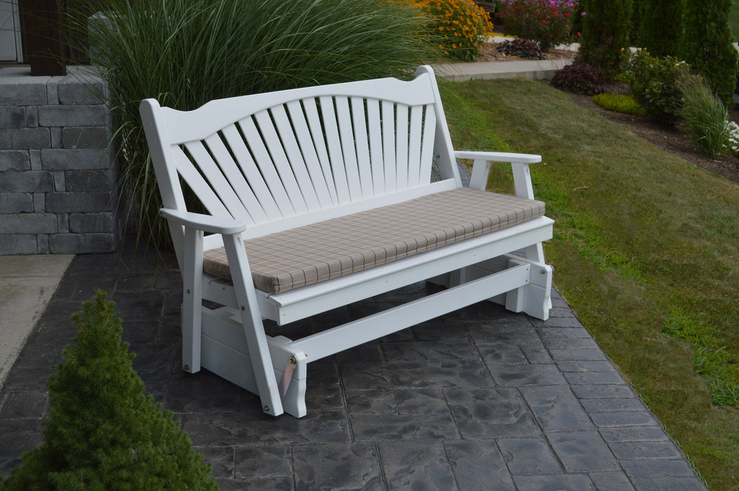 A&L Furniture Co. Amish-Made Pine Fanback Glider Benches