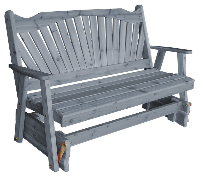 A&L Furniture Co. Amish-Made Cedar Fanback Glider Benches
