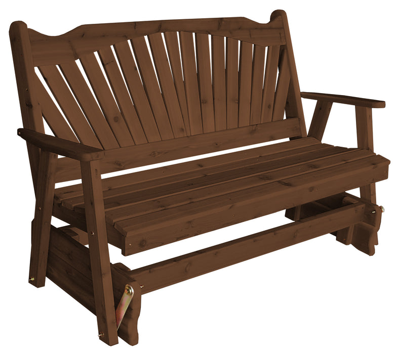 A&L Furniture Co. Amish-Made Cedar Fanback Glider Benches