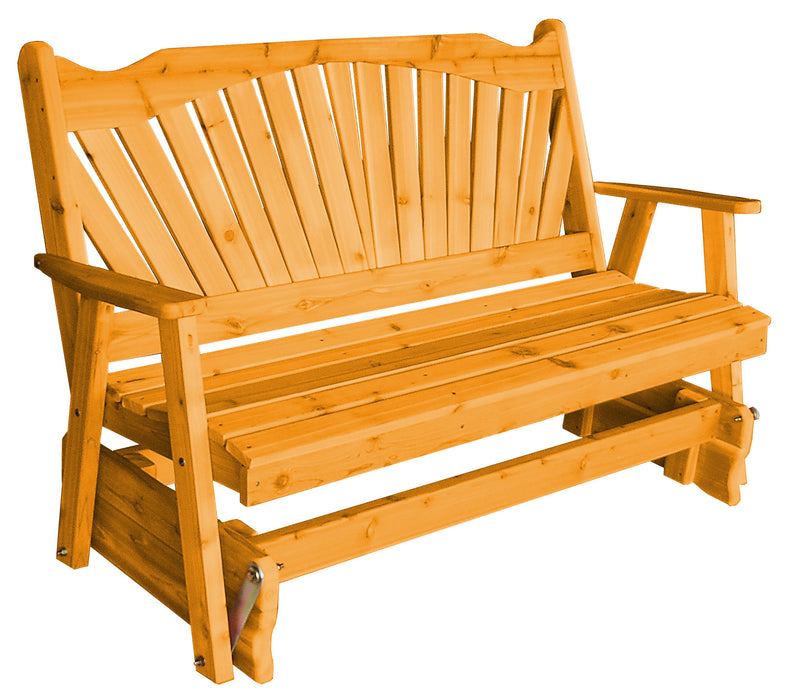 A&L Furniture Co. Amish-Made Cedar Fanback Glider Benches