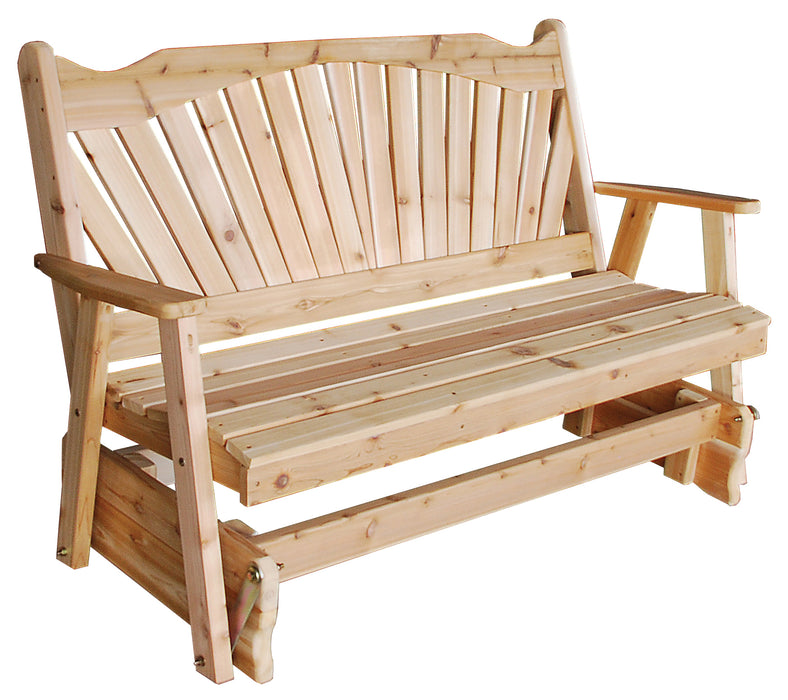 A&L Furniture Co. Amish-Made Cedar Fanback Glider Benches