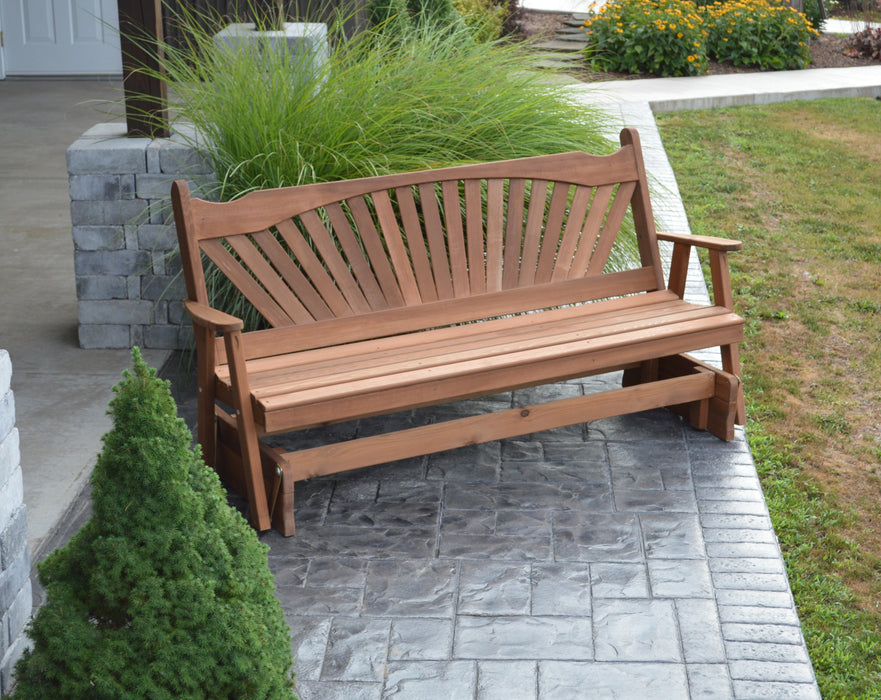 A&L Furniture Co. Amish-Made Cedar Fanback Glider Benches