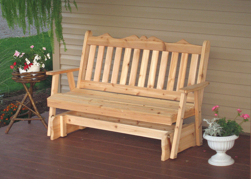 A&L Furniture Co. Amish-Made Cedar Royal English Glider Benches