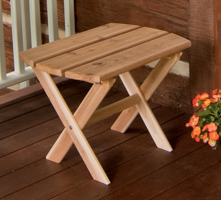 A&L Furniture Co. Amish-Made Cedar Folding Oval End Table