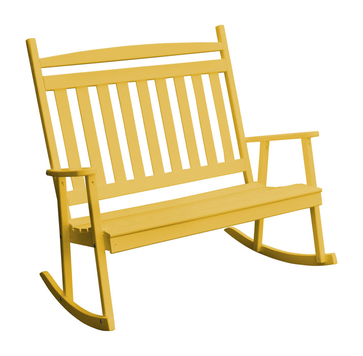 A&L Furniture Co. Amish-Made Pine Double Classic Porch Rocker