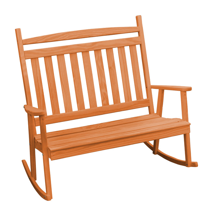A&L Furniture Co. Amish-Made Pine Double Classic Porch Rocker