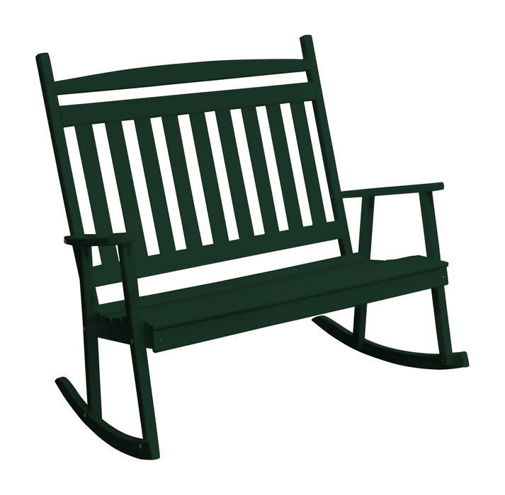 A&L Furniture Co. Amish-Made Pine Double Classic Porch Rocker