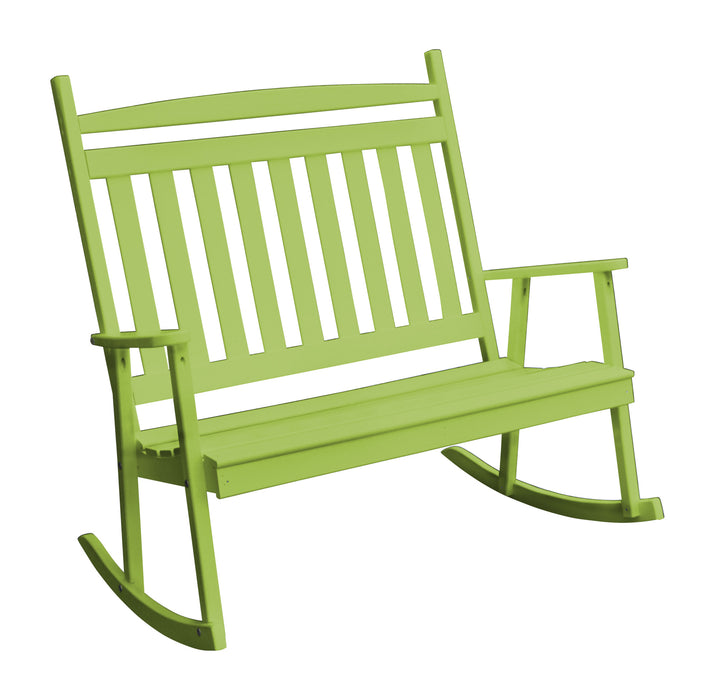 A&L Furniture Co. Amish-Made Pine Double Classic Porch Rocker