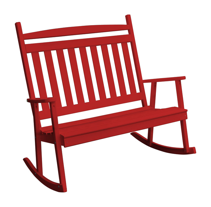 A&L Furniture Co. Amish-Made Pine Double Classic Porch Rocker