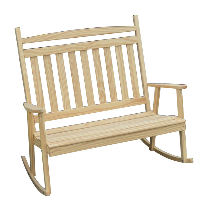 A&L Furniture Co. Amish-Made Pine Double Classic Porch Rocker