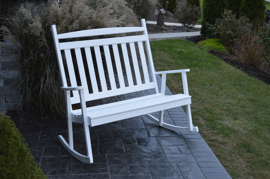 A&L Furniture Co. Amish-Made Pine Double Classic Porch Rocker